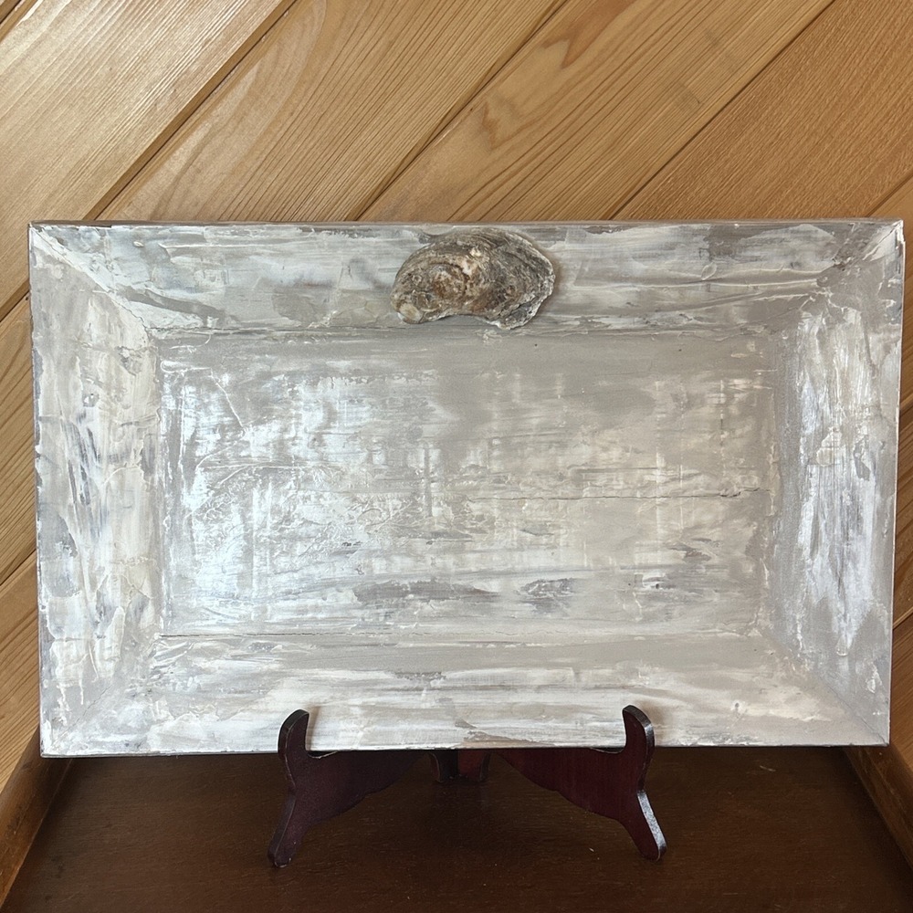Nautical Oyster Wood Rustic Serving Tray